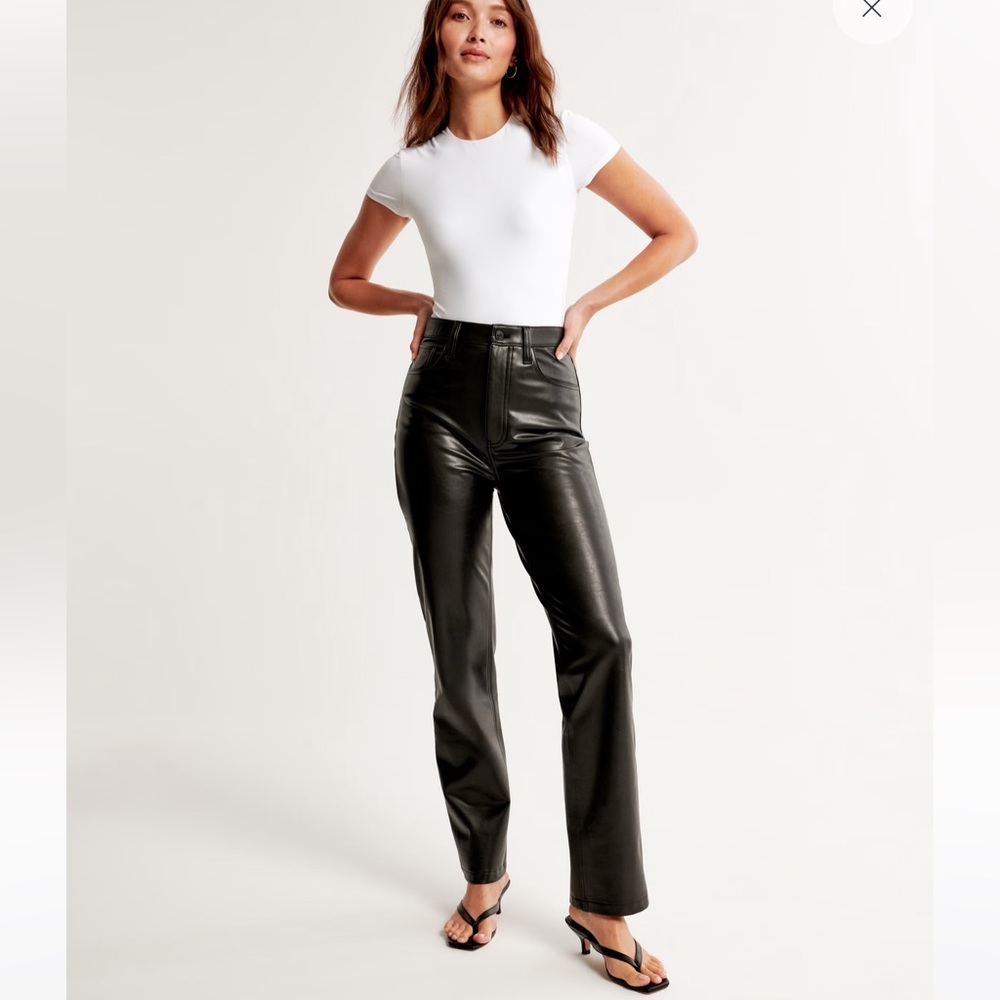 Abercrombie Vegan Leather 90s Straight Pant